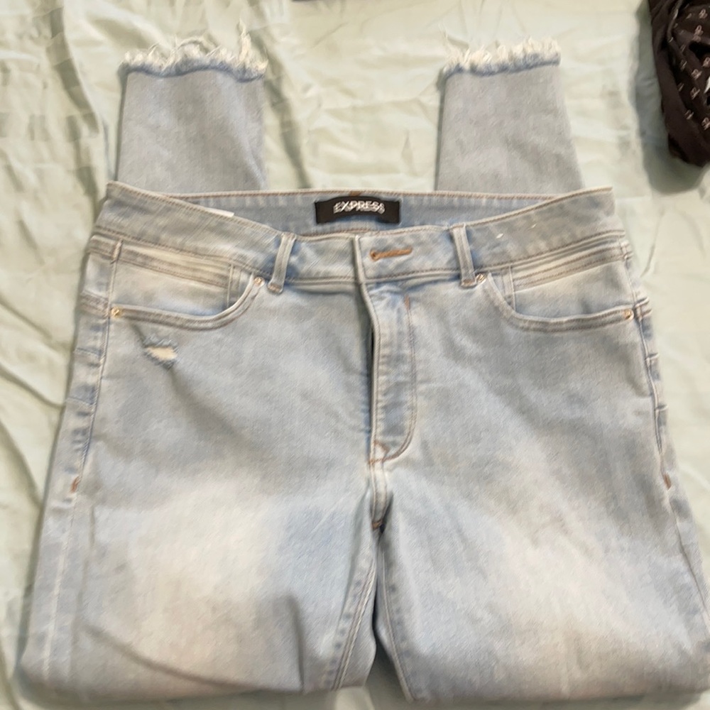 Express stretch denim perfect lift ankle legging